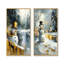 Bonhomme de neige de Noël dans des tons d'or et de blanc I - ensemble d'art mural de bonhomme de neige de Noël 2 pièces-1982934039-1982934035