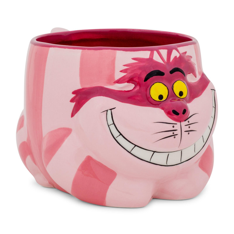 Tasse sculptée en céramique Disney Alice au pays des merveilles Cheshire | Peut contenir 20 onces