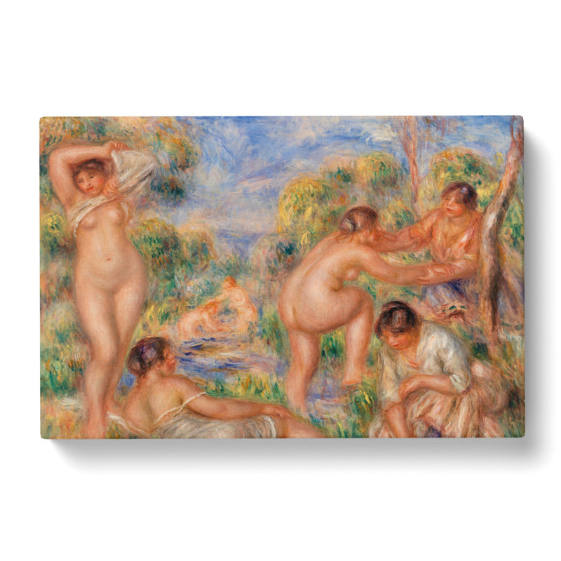 Bathing Group by Pierre-Auguste Renoir - Wrapped Canvas Painting, 50cm H x 76cm W x 3cm D