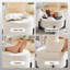 Repose-pieds rond avec rangement de 26 pouces, repose-pieds rembourré en chenille moderne avec rangement, table basse avec repose-pieds amovible, tabouret avec repose-pieds pour le salon et la chambre à coucher (beige)-14250693