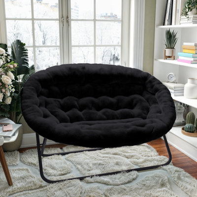 Folding Double Saucer Chair With Steel Frame