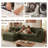 108" Cloud Modular Sectional Sofa With 2 Washable Cover Sets, L-shape Deep Seat Couch With Ottoman & Toss Pillows, Oversized Comfy Living Room Sofa, Diy Color Refresh, White Sofa + Green Cover Set-1865112588