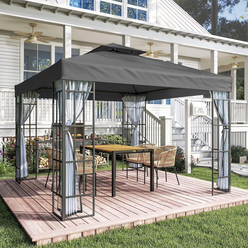 Parasol d'extérieur 10 pi x 10 pi, gris foncé
