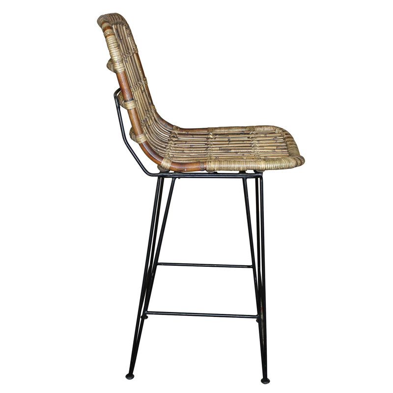 Tabouret d'appoint en fer Marook, Brun