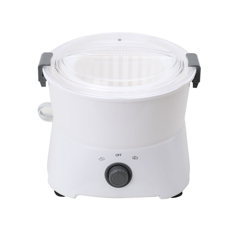 Compact White Electric Potato Peeler with Clear Lid
