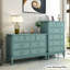 Armoire d'appoint en bois manufacturé bleu massif