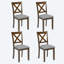 Ensemble de 4 chaises de salle à manger rembourrées en bois massif avec dossier ergonomique-1037693834