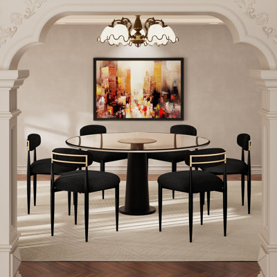 Boucle Upholstered Dining Chairs