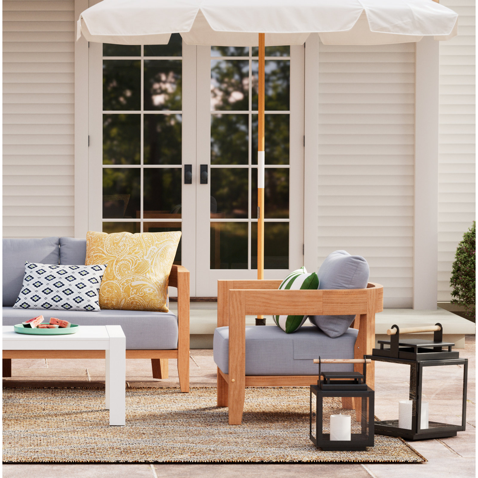 Cathica Stainless Steel Lantern Medium, Black, 21" H x 14.5" W x 14" D