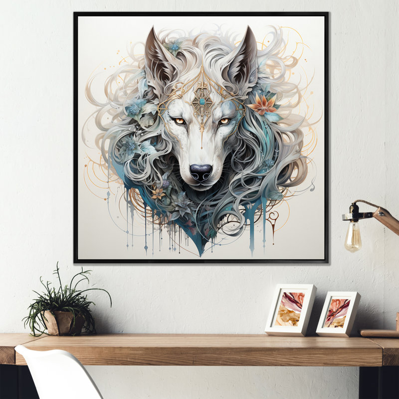 " Mystical Creatures Embark On I ", Black Floater Framed, 16" H x 16" W x 1" D