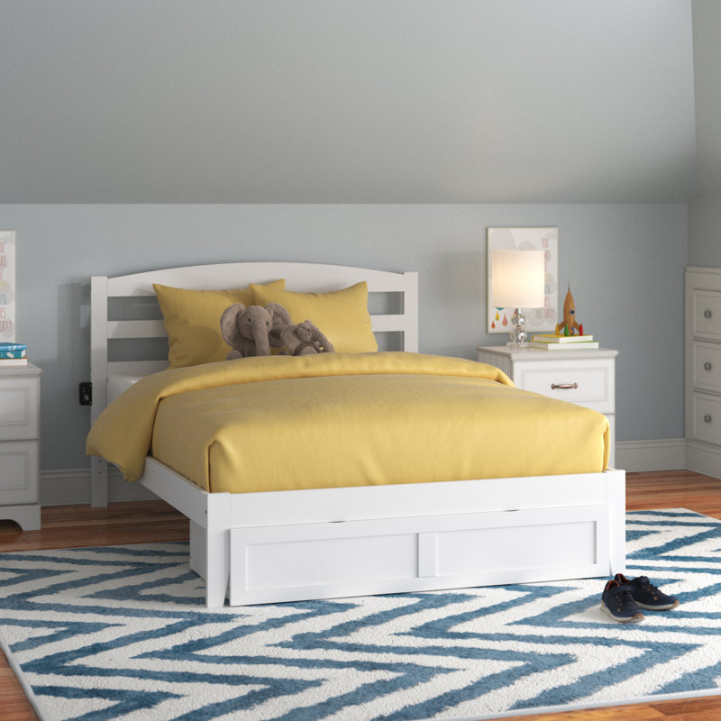 Elliana Solid Wood Slat Storage Bed, Queen, Gray