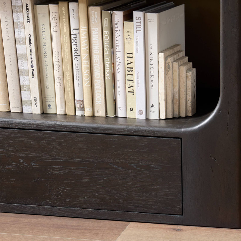 Lloyd Bookcase-Aged Natural Oak, Smoked Black