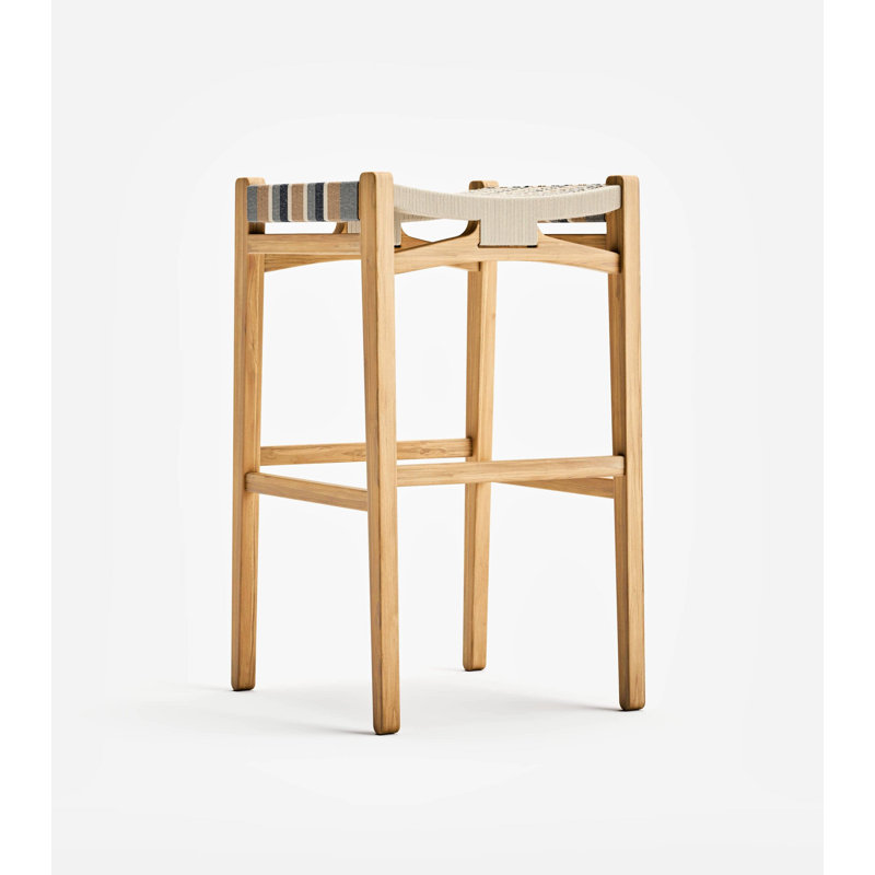 Outdoor Teak Bar Stool, 30", Serena