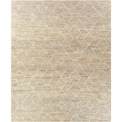 Tapis crème / beige en jute tissé à plat à la main Lizeth