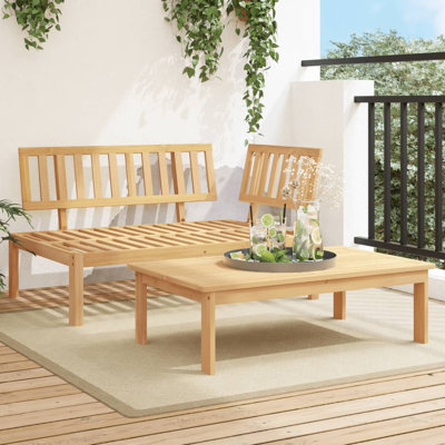  Ensemble de canapé palette en bois naturel d'acacia massif de 52,4 po x 36,2 po x 27,2 po