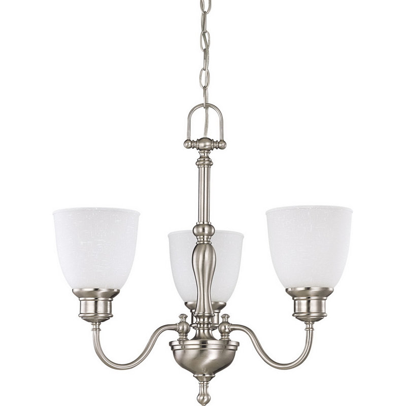 Killough 3 - Light Dimmable Classic / Traditional Chandelier, Brushed Nickel