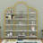 Modern 74.8 Inch 5 Tiers Bookcase Bookshelf, Multi-Functional Display Shelf With Round Top
