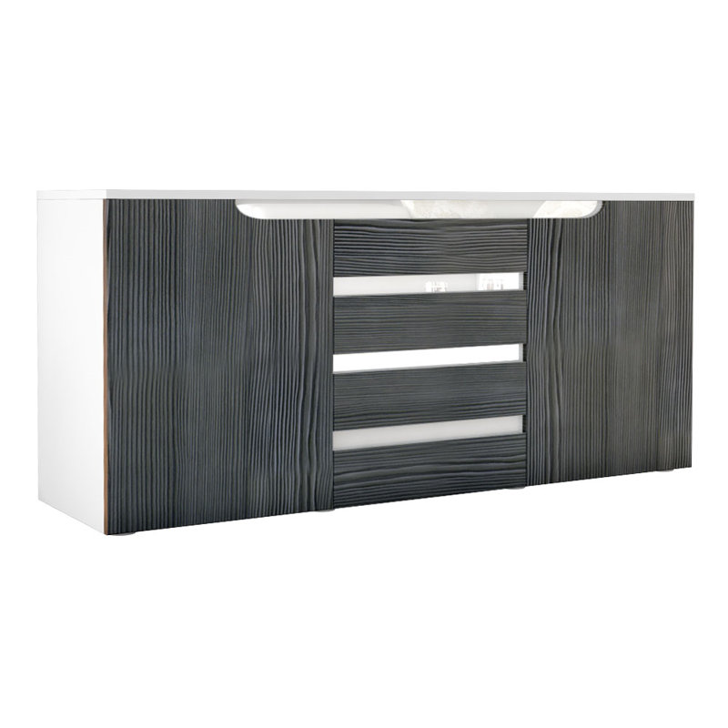 Mccusker 139cm Sideboard, White (matt)/Avola anthracite/White (glossy)