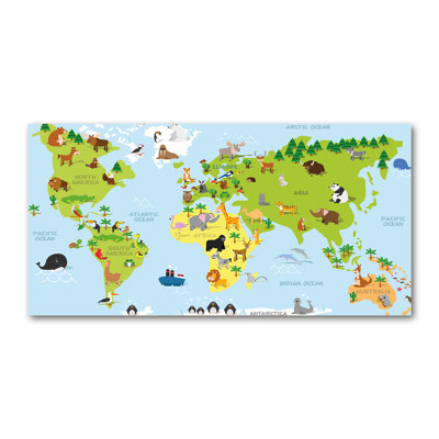 Map Of Animals - Wrapped Canvas Print