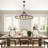 Kelcie 8- Light 35.4'' Dimmable Modern Farmhouse Sputnik Wagon Wheel Chandelier in Black and Brown for Dining Room Entryway-809357178-809357181