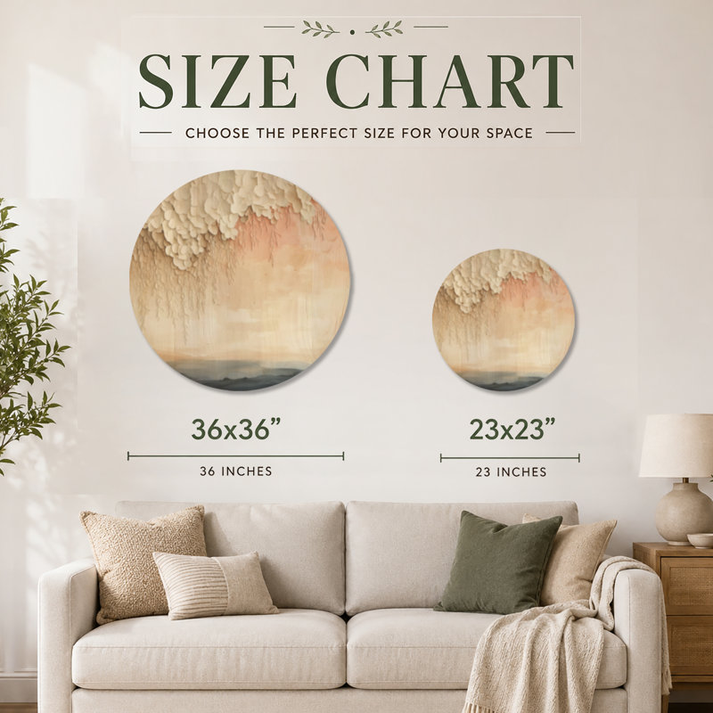 Lanphear I - décoration murale scandinave ronde en bois, Round, 23" Round