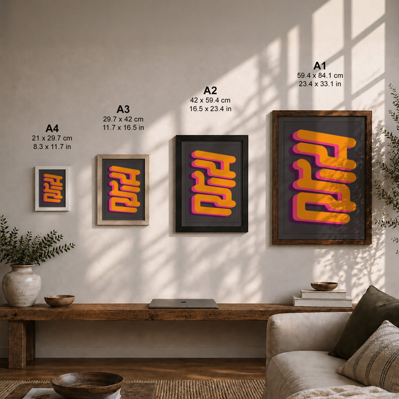 Stacked Rhythm Geometric - Framed Print, Unframed, A3 - 42.0 x 29.7 cm