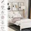 Tête de lit simple et lit plateforme en bois massif blanc