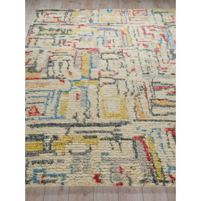 Marrakesh hand-knotted Wool Red/Yellow/Multi Area Rug
