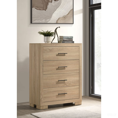 Merritt Light Oak 4-drawer Bedroom Chest