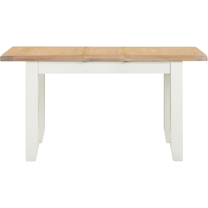 Windsor Extendable Oak Top Dining Table, Ivory