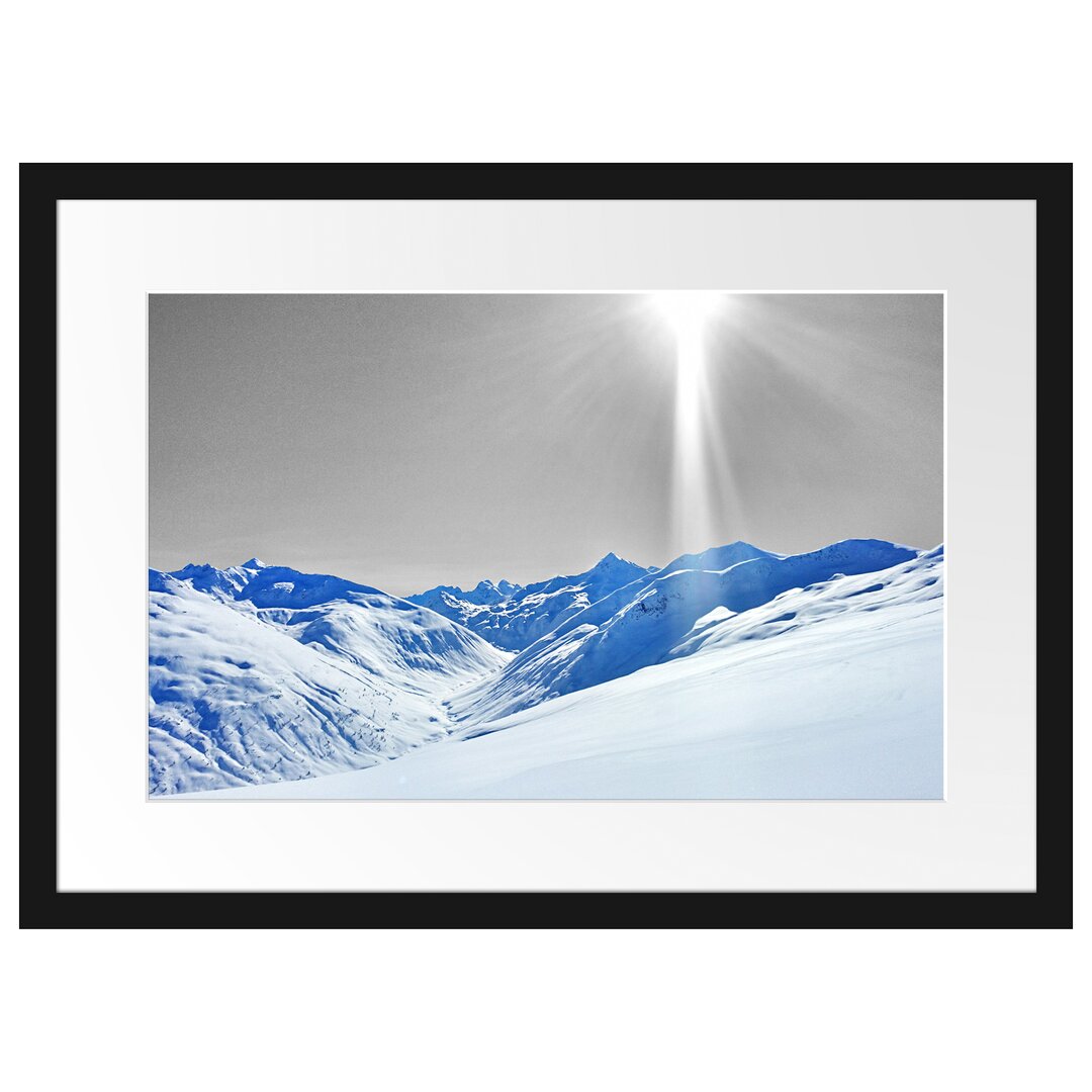 Gerahmtes Poster Berglandschaft im Winter