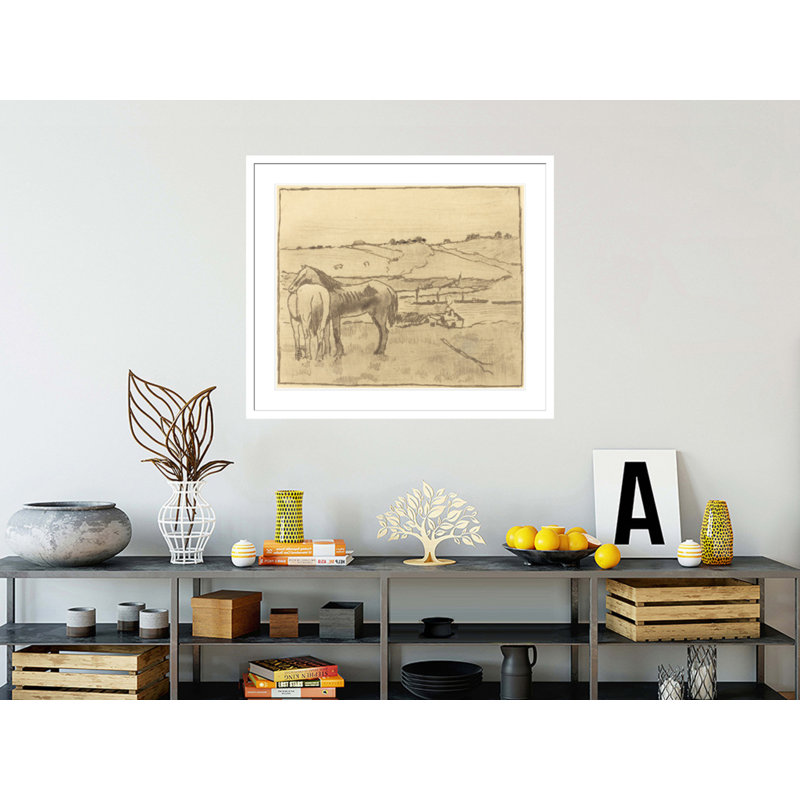 Chevaux dans la prairie par Edgar Degas, H 33,5 po x l 39,18 po
