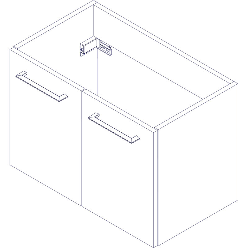 Lima 60cm Single Bathroom Vanity Base Only, White/Basalt grey
