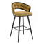 Ensemble de 2 tabourets de bar en velours jaune avec des pieds en fer noir, des sièges modernes et élégants pour les bars et les îlots de cuisine-1472051927