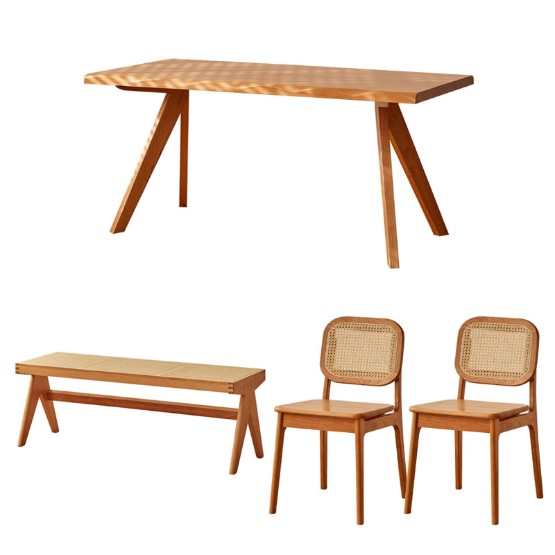 Ensemble de table en bois de cerisier Simple Creative, H 29,52 po x L 62,99 po x l 31,49 po