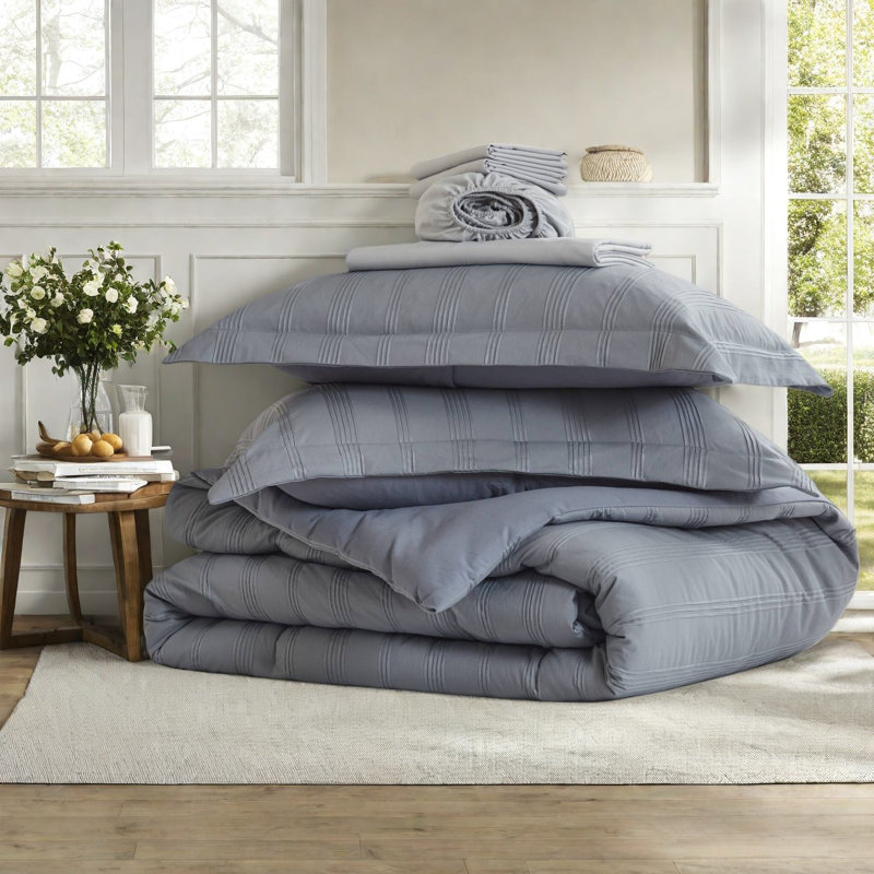 De literie pour très grand lit, polyester doux, style moderne rayé pour la maison