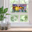 8.25"H Cattails at Sunset Stained Glass Window Panel - River of Goods