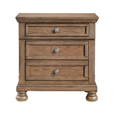 Wooden Bedroom Nightstand With Hidden Drawer