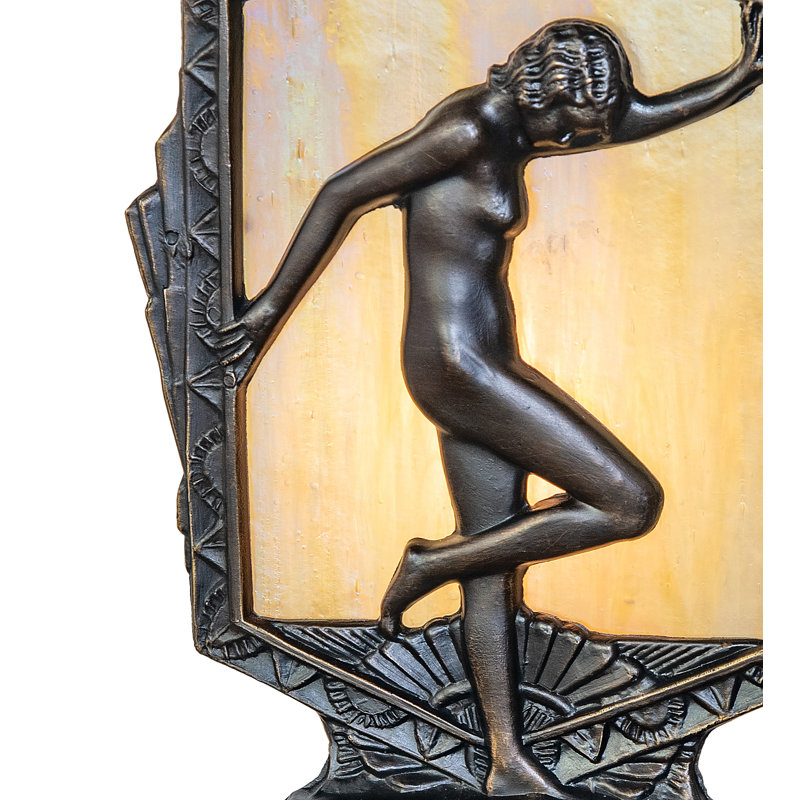 9" High Deco Posing Lady Accent Lamp, Yellow/Blue/Purple