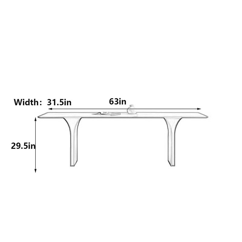 Table de salle à manger Italian, H 29,5 po x L 63 po x l 31,5 po