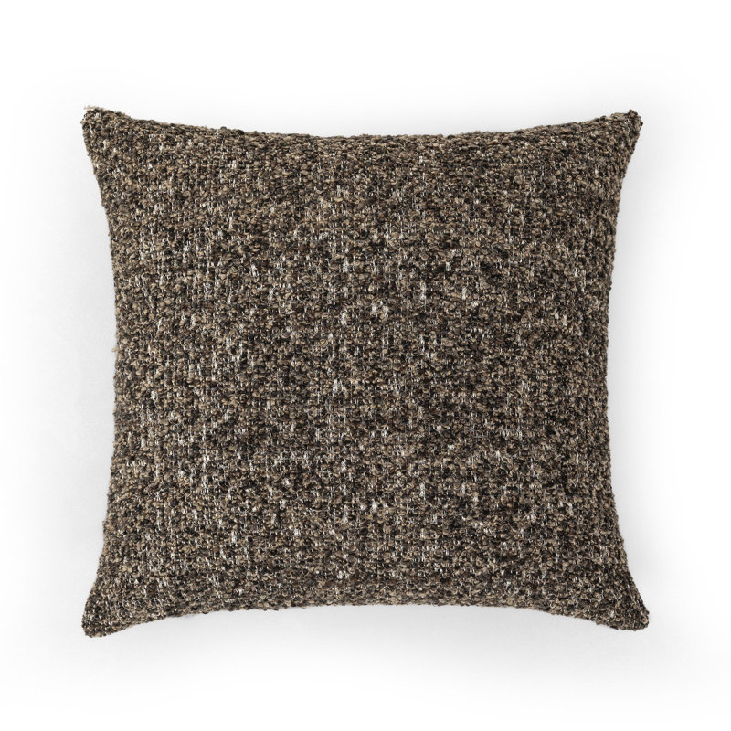 Callum Square Pillow Cover & Insert, Brown