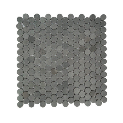 Dark Grey Basalt Penny Round Mosaic