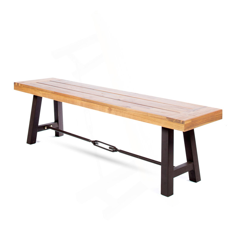 Banc de salle à manger en bois d'acacia, banc de patio sans dossier
