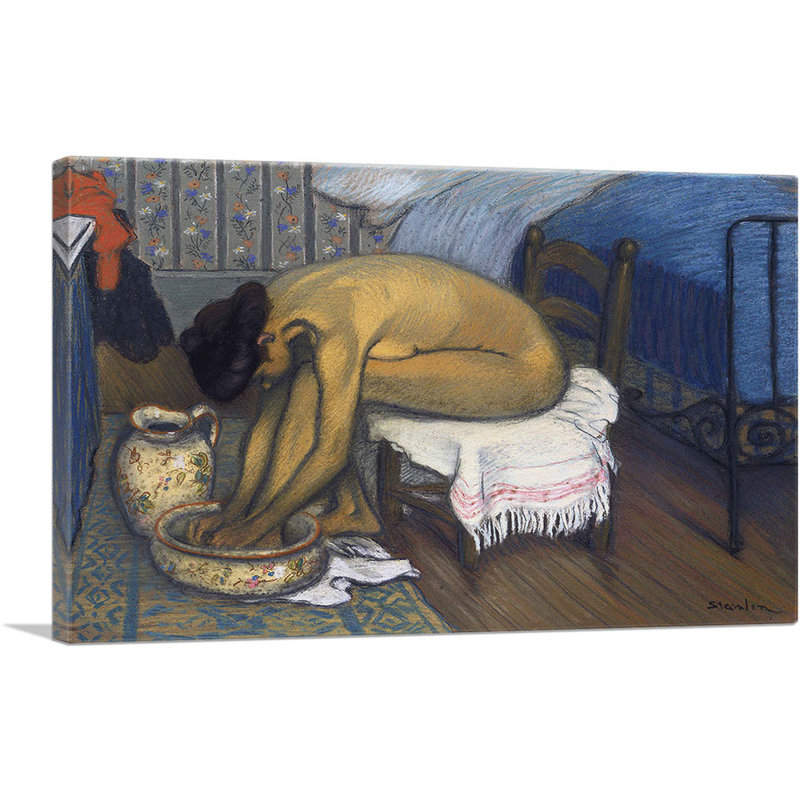 «Le Bain 1902» par Theophile Steinlen, reproduction d'art sur toile tendue, H 26 po x l 40 po x P 0,75 po