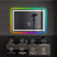 Miroir de salle de bain à DEL sans cadre, miroir de salle de bain intelligent avec rétro-éclairage RVB mural-262778813