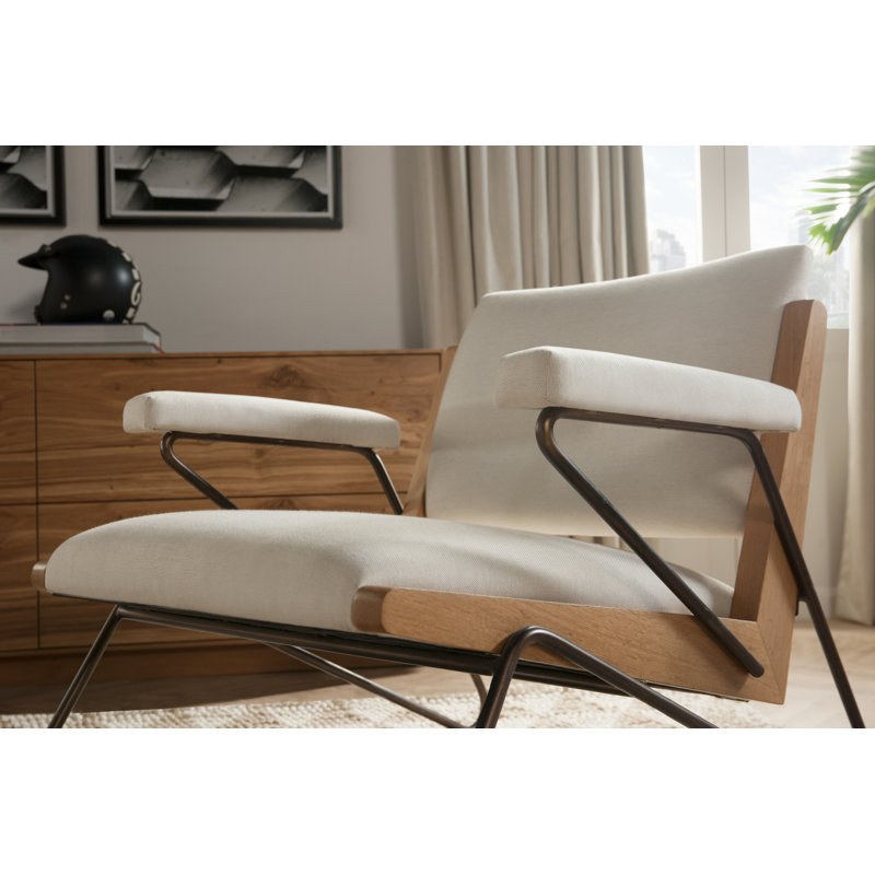 Armchair, White Acrylic Fabric.