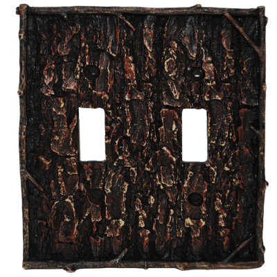 Pine Bark 2-Gang Duplex Outlet Wall Plate