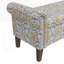 Banc avec rangement à accoudoirs roulés Traditional avec garniture cloutée étain et pieds en bois massif, parfait pour un décor et un rangement élégants-21926169