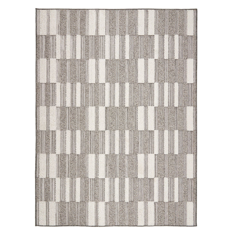 Tapis intérieur / extérieur gris Wilmah, Rectangulaire 2 pi x 3 pi