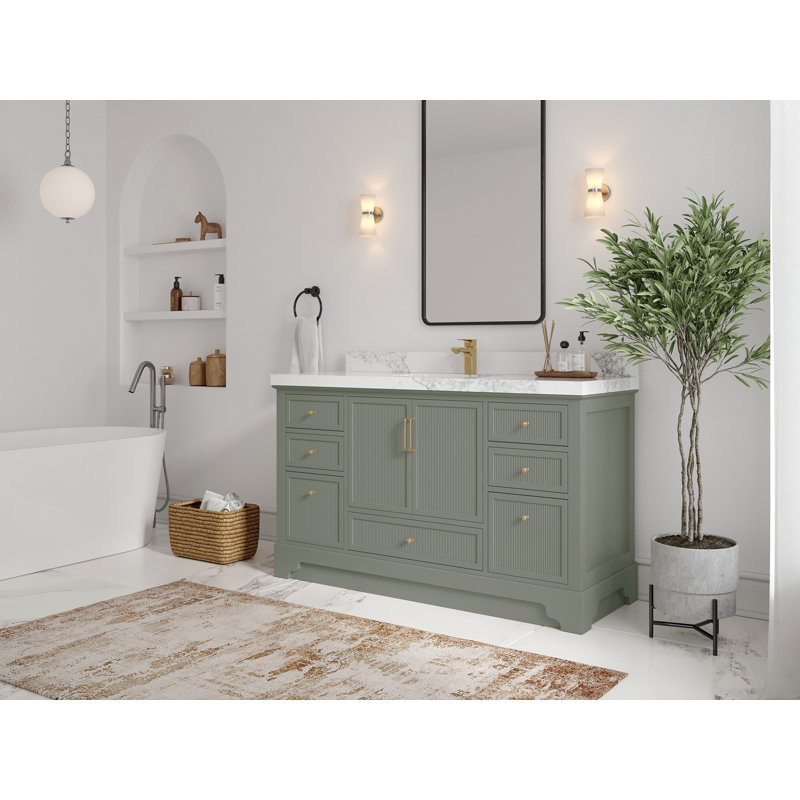 Alys 60'' Single Bathroom Vanity with Top, Venatino
